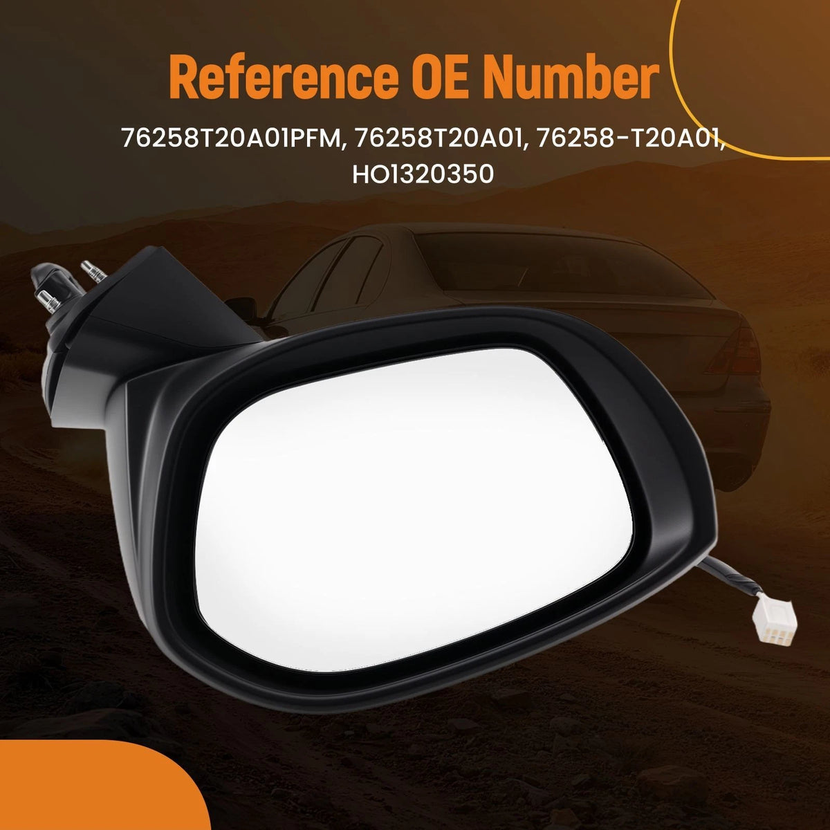 Heated Left Driver Side Mirror for Honda Civic (2022) 76258T20A01