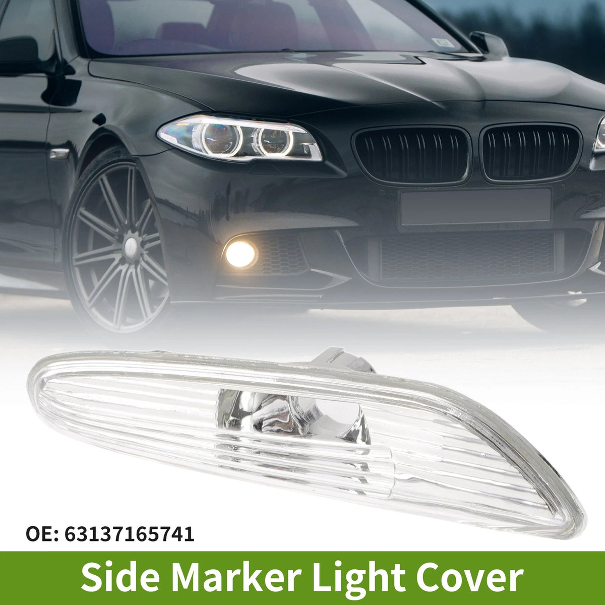 Left Side Marker Light Cover Replacement for BMW 5 Series E60 Sedan (2004–2010)
