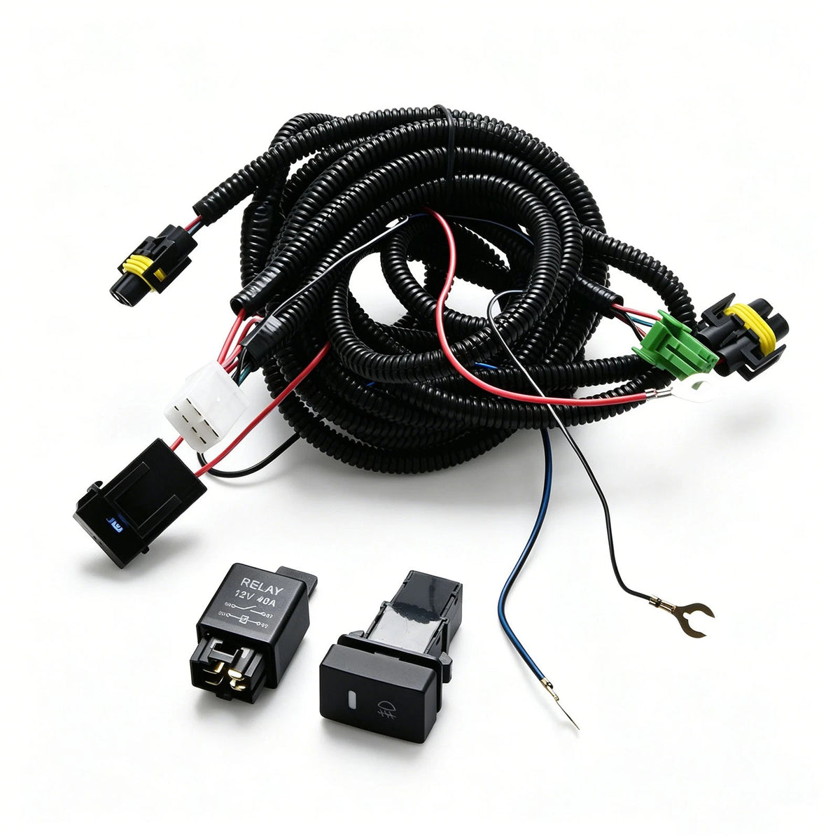 Fog Light Wiring Harness Kit with LED Switch for Ford Focus Mustang (2012–2018)
