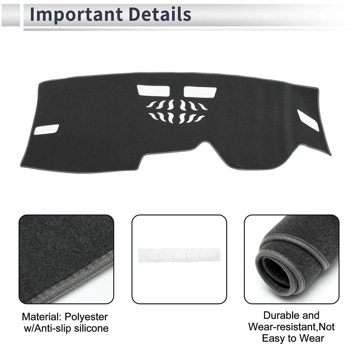 Dashboard Dash Cover Mat for Volkswagen Golf 8 2021–2024 Sun Protector Gray