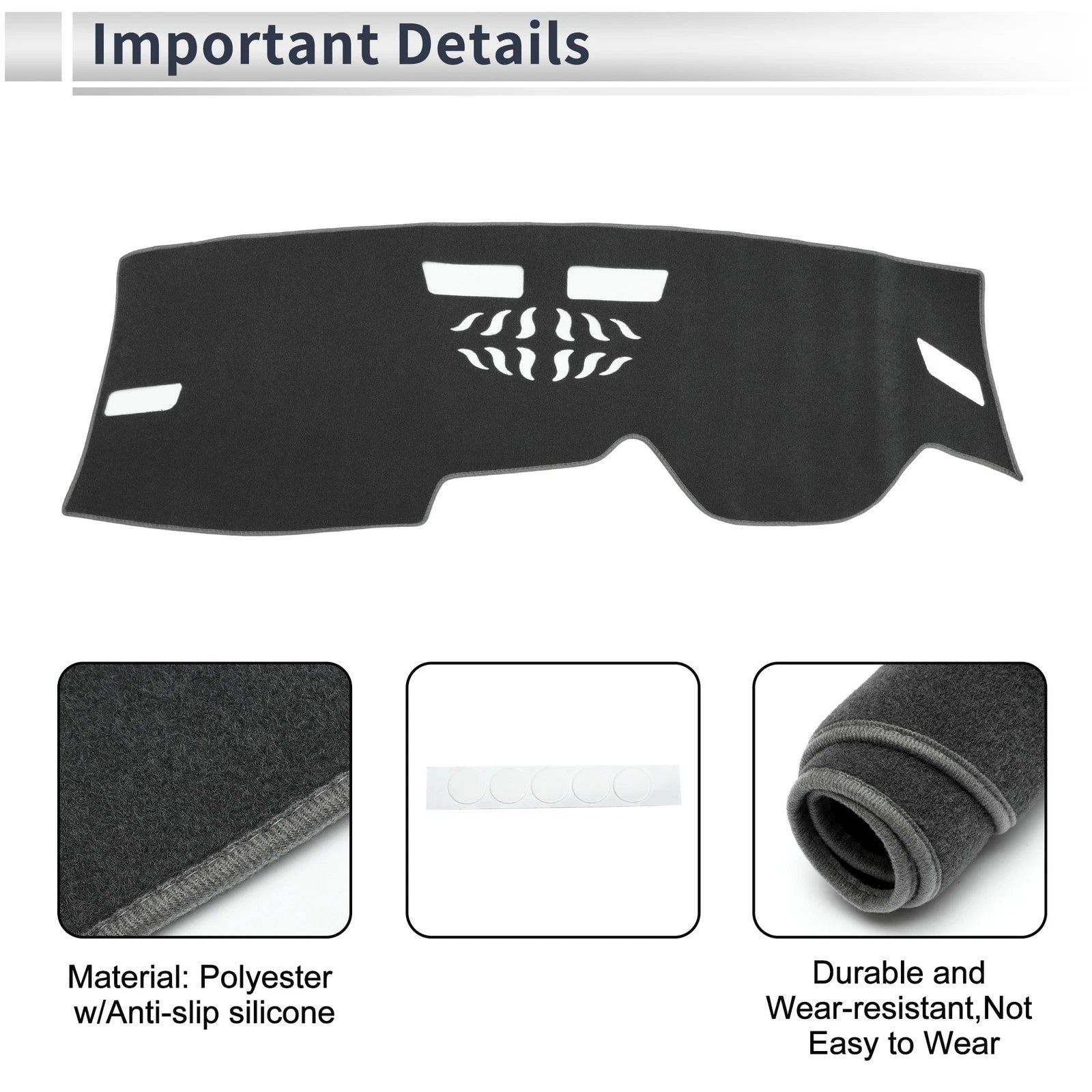 Dashboard Dash Cover Mat for Volkswagen Golf 8 2021–2024 Sun Protector Gray