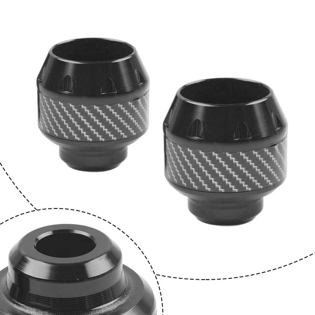 2X Front Fork Frame Sliders for Motorcycle (Crash Protection, Black)