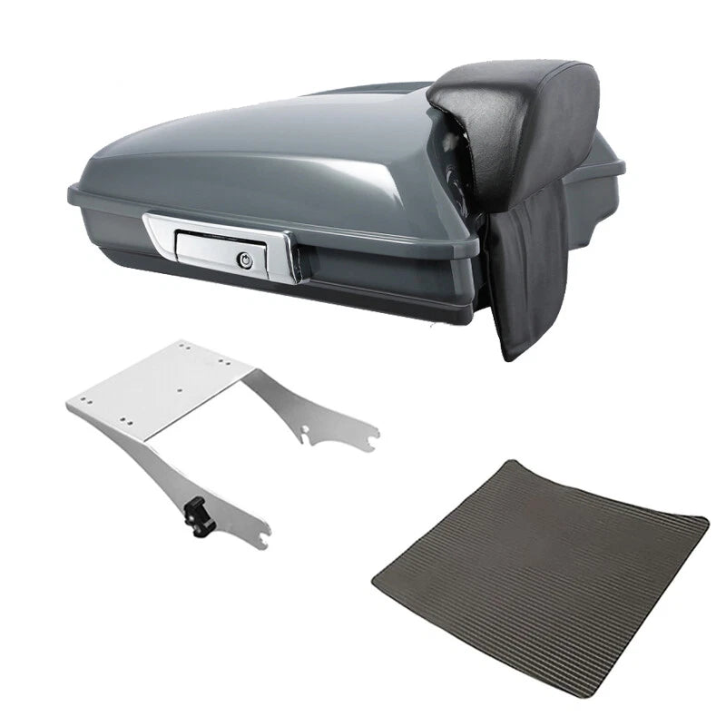 Trunk Backrest Pad Mount Rack for Harley Road King (1997–2008) Gunship Gray