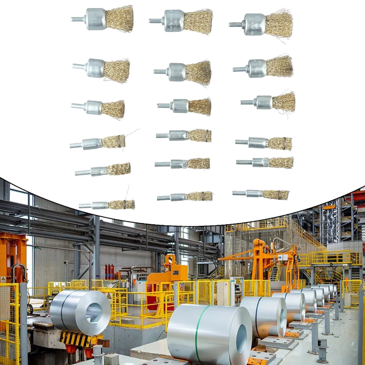 Wire Brush Set for Power Tool (1.2" 1" 6mm Shank)