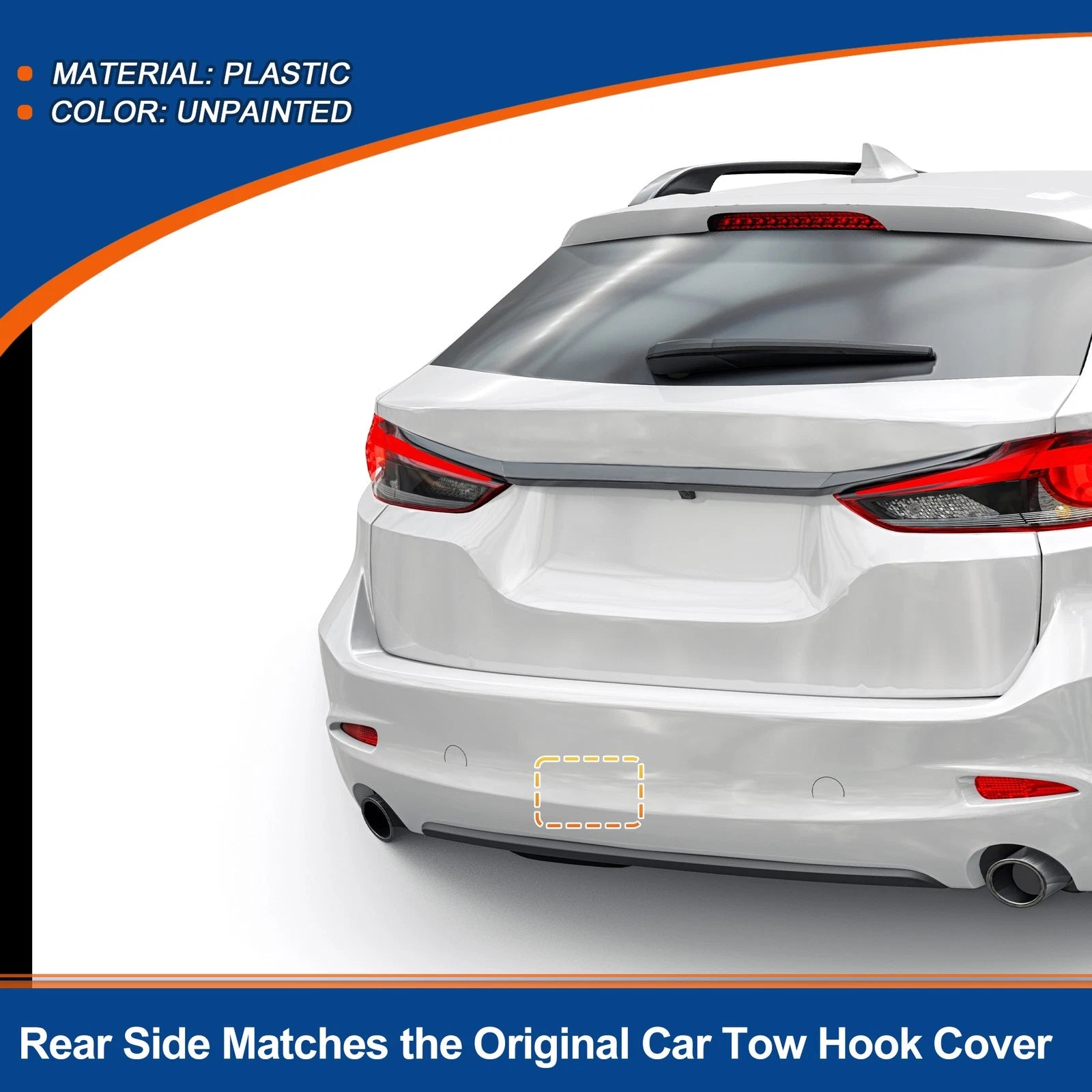 Rear Right Tow Hook Cover Replacement for Mazda 6 Atenza (2018–2021)