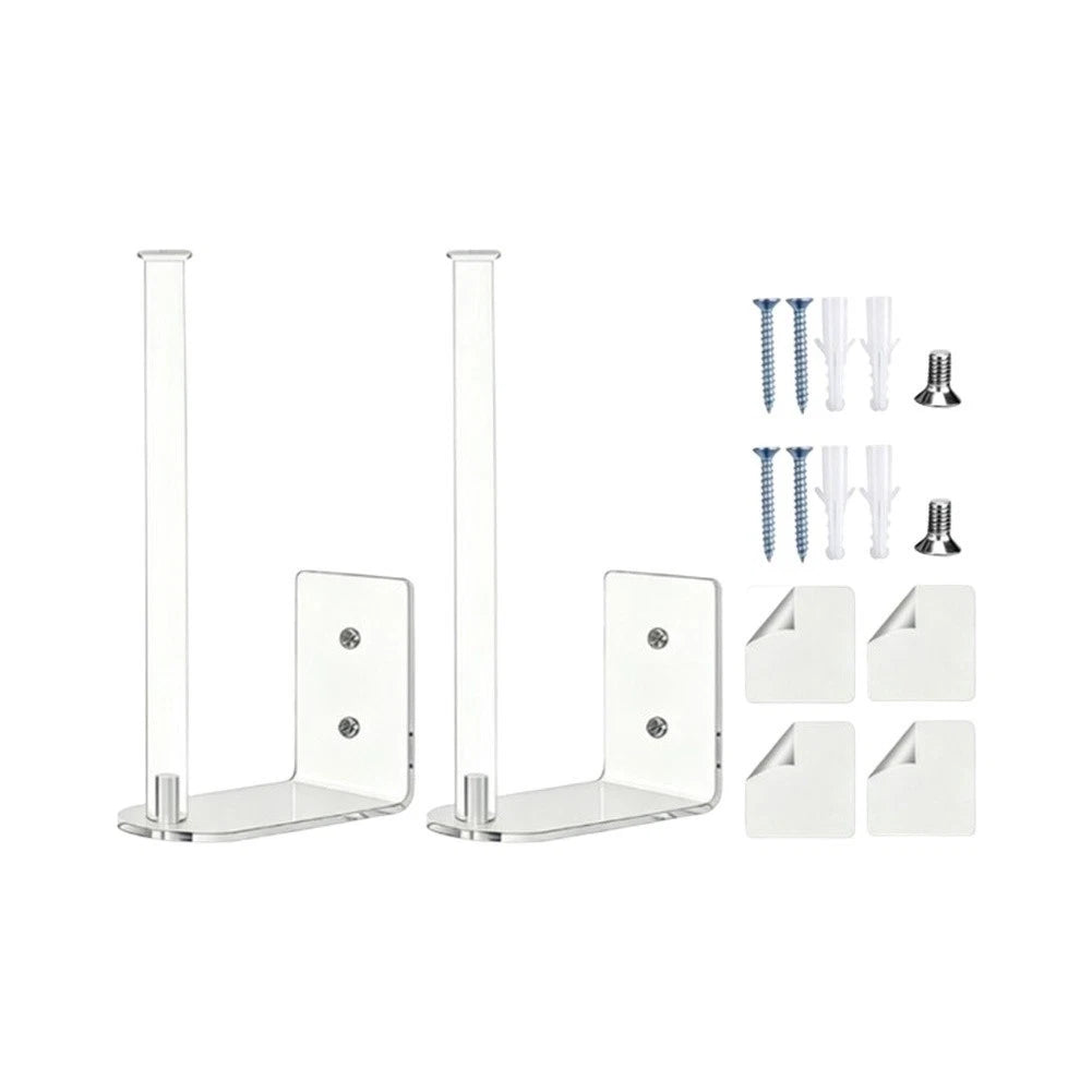 2X Wall Mounted Acrylic Hat Rack 15cm x 7.5cm Clear Storage Solution