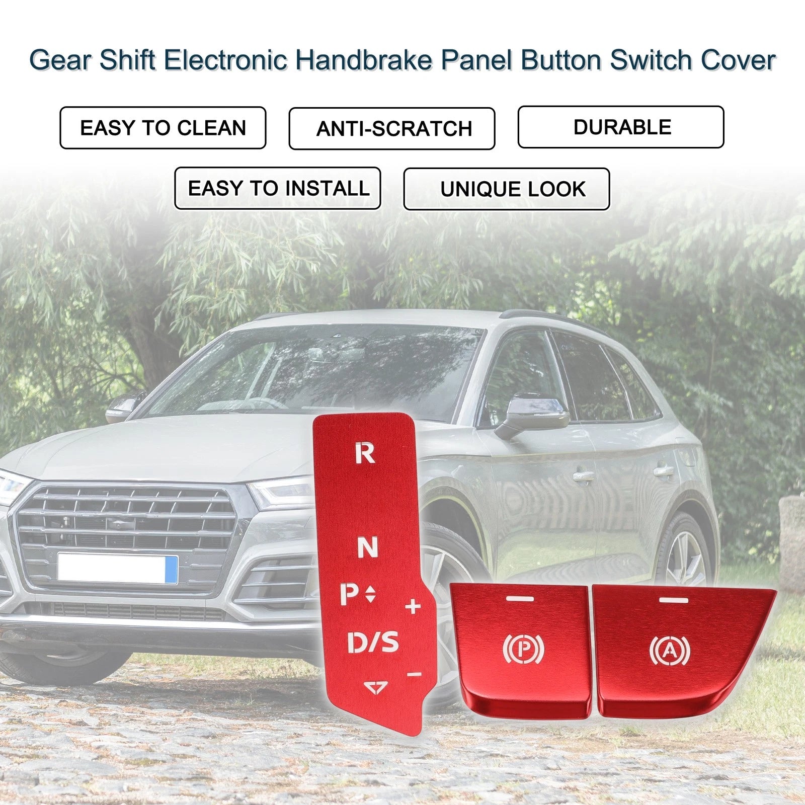 Electronic Handbrake Button Switch Cover Set for Audi Q5 (2018–2024)