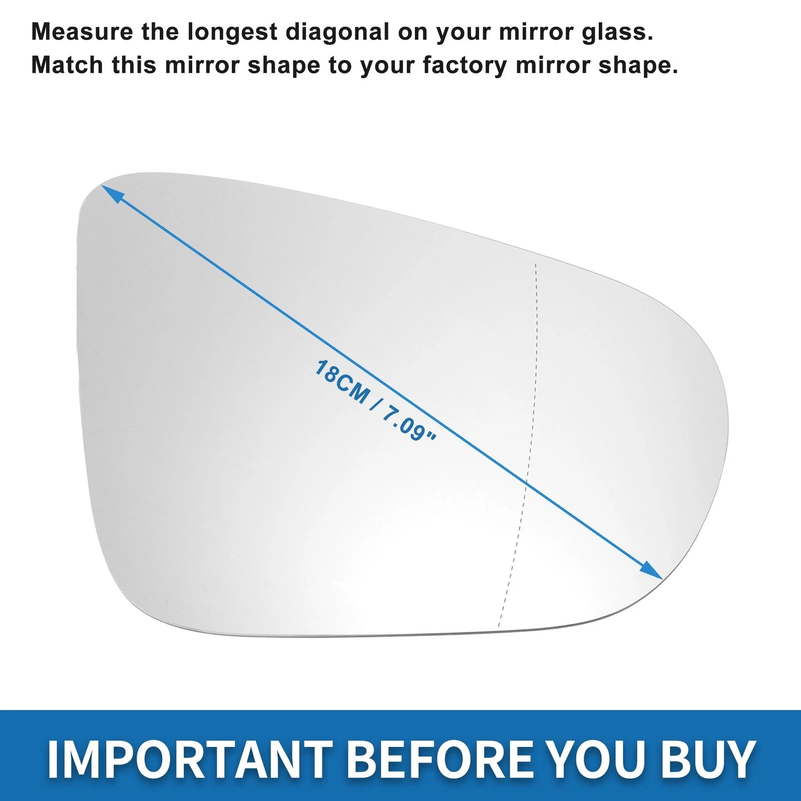 Heated Right Side Mirror Glass Replacement for Volkswagen Golf Touran (2012–2015)