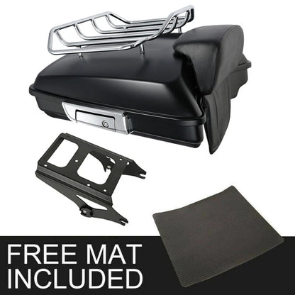 Trunk Backrest Rail Mount Rack for Harley Touring (2009–2013) Matte Black
