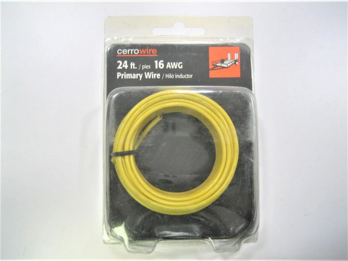 24ft 16 AWG Yellow Primary Wire for Marine Boat Trailer (Multi-Application)