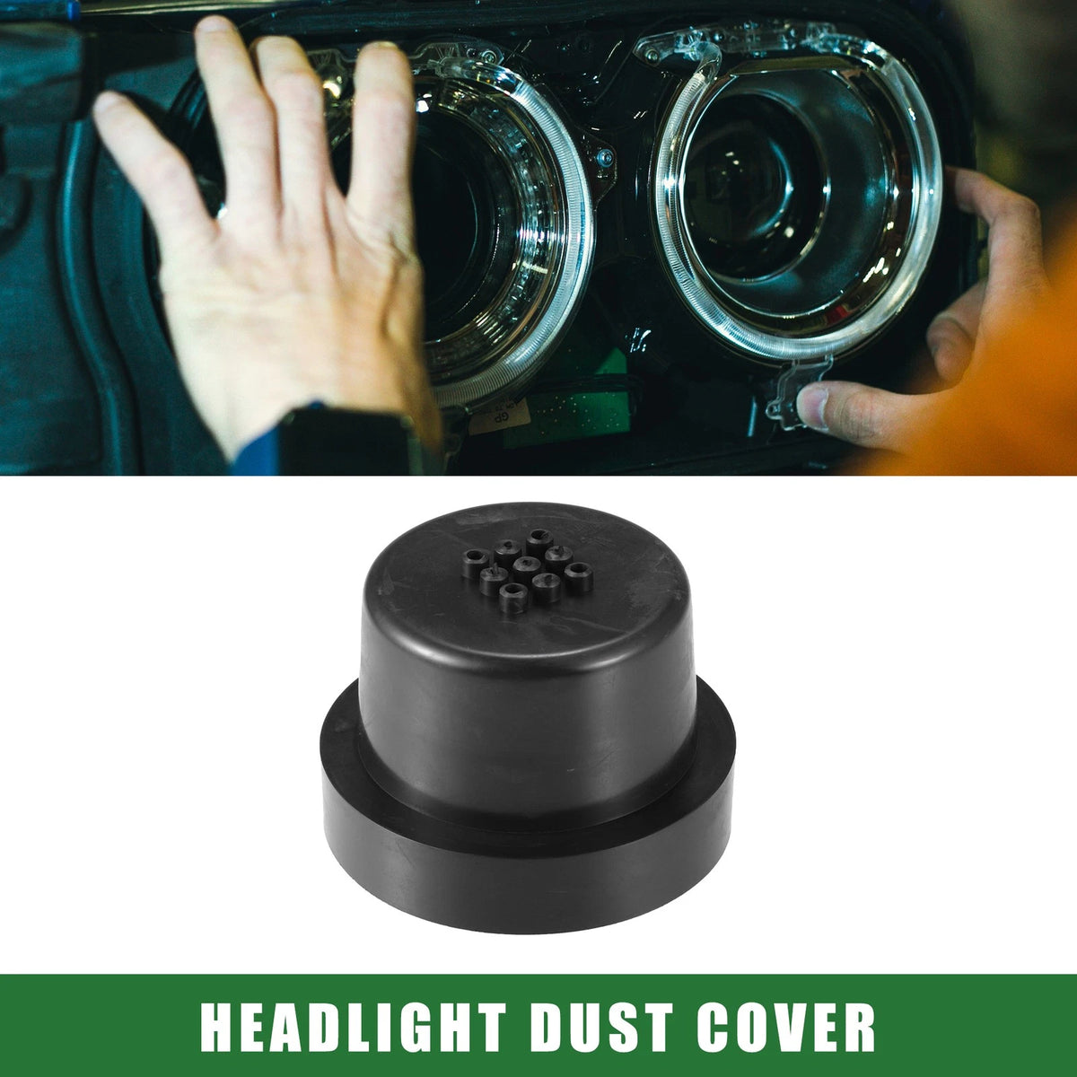 LED Headlight Dust Cover for Universal Cars (2.56''x3.66'') Black