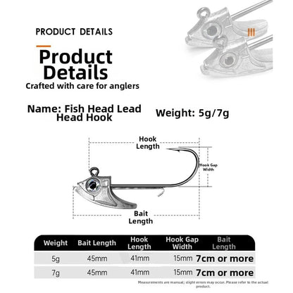 Fish Head Shaped Lure 45mm for Lakes Streams Ponds (No Part Numbers)