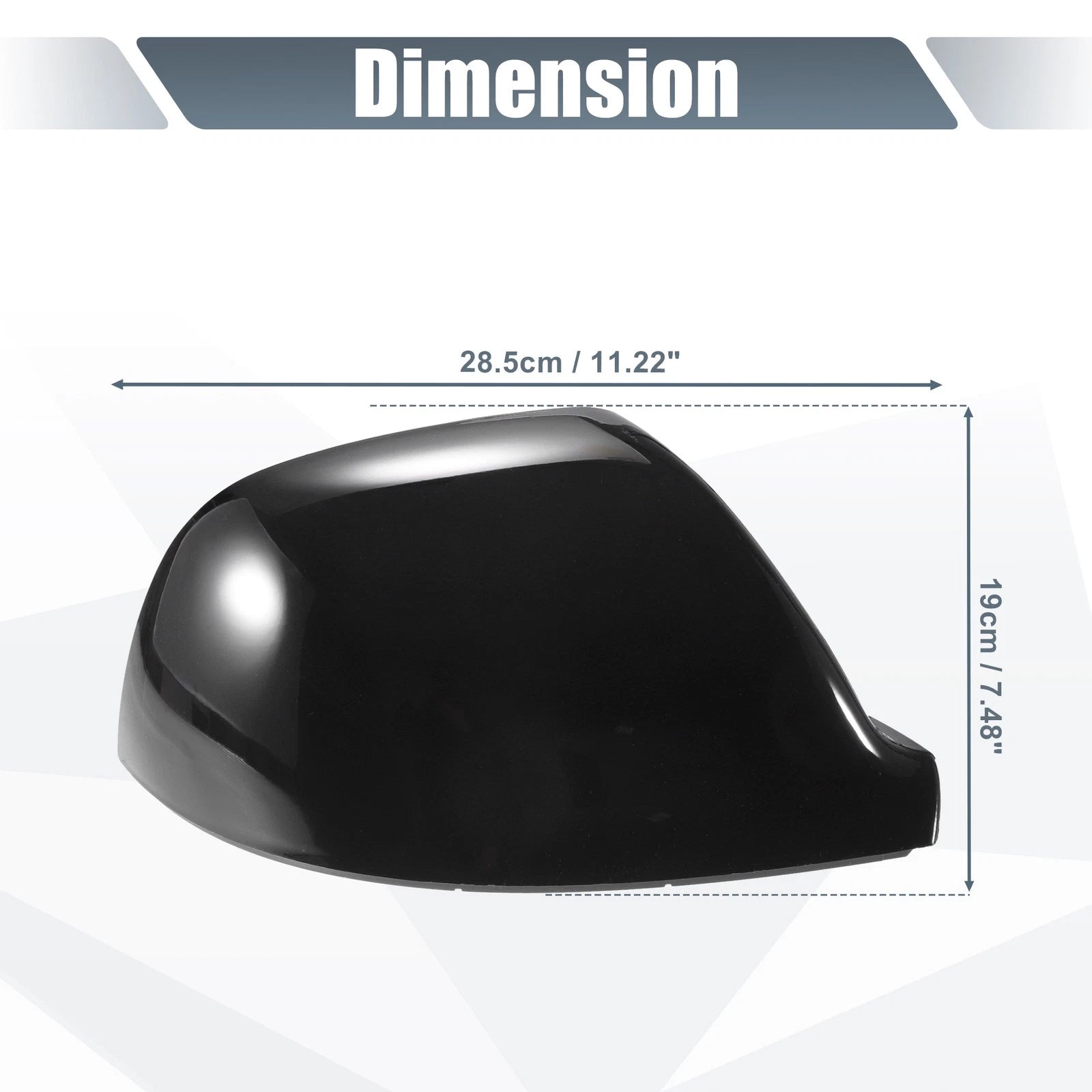 Right Side Mirror Cover Cap Gloss Black Replacement for Volkswagen Transporter T5 T6 (2003–2015)