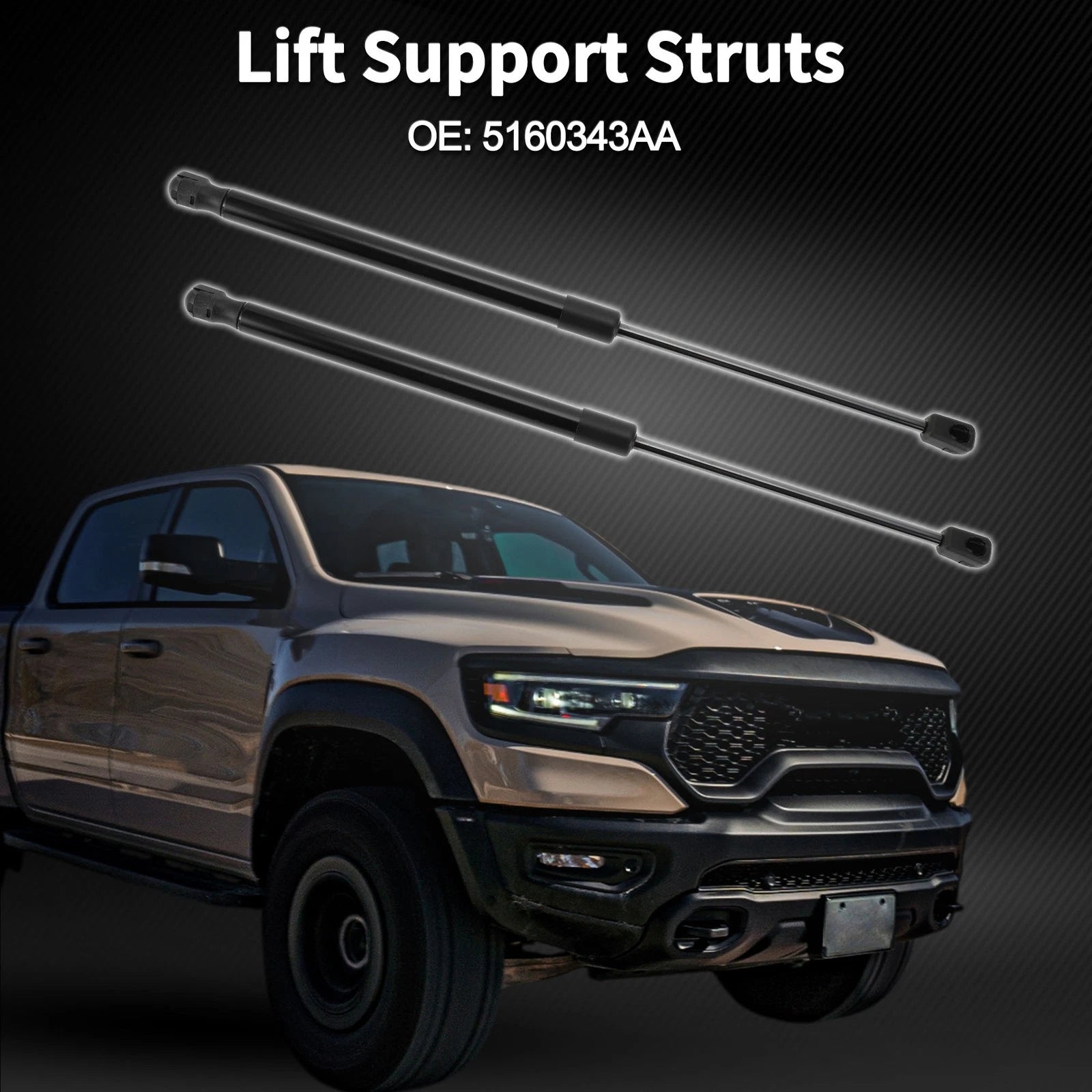 Front Hood Lift Supports Struts Replacement for Ram 1500 (2012–2018)