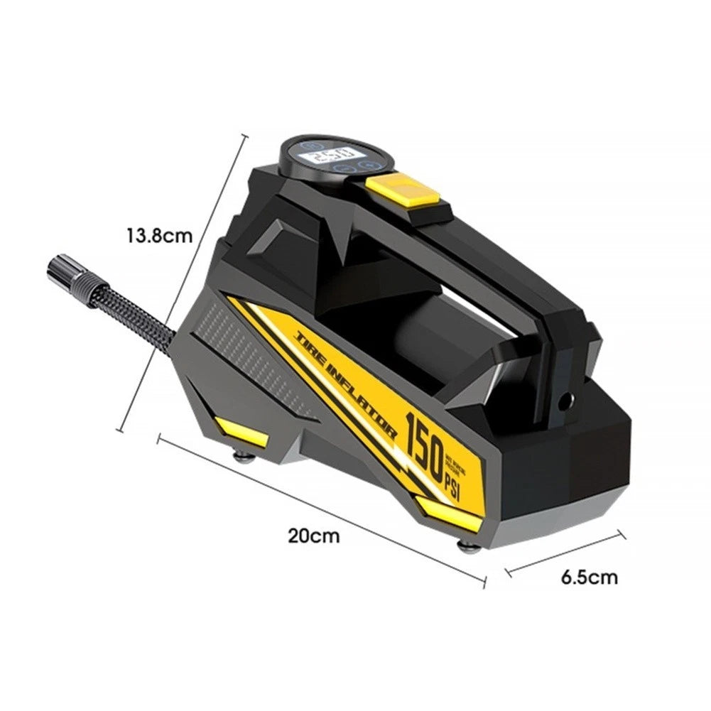 Portable 12V Car Air Compressor with Digital Display and LED Light