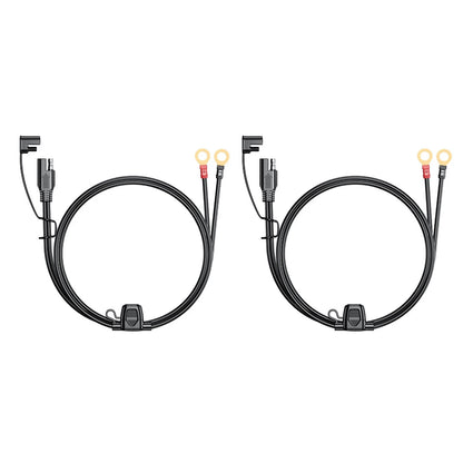 2X SAE Extension Cable 18AWG with O Ring Terminals 6Ft for 12-24V Charger