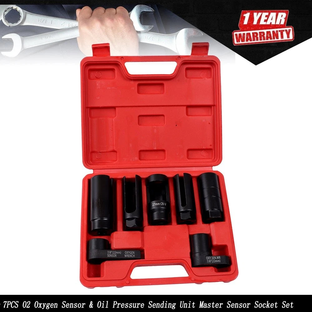 7Pcs O2 Oxygen Sensor & Oil Pressure Sending Unit Socket Set for