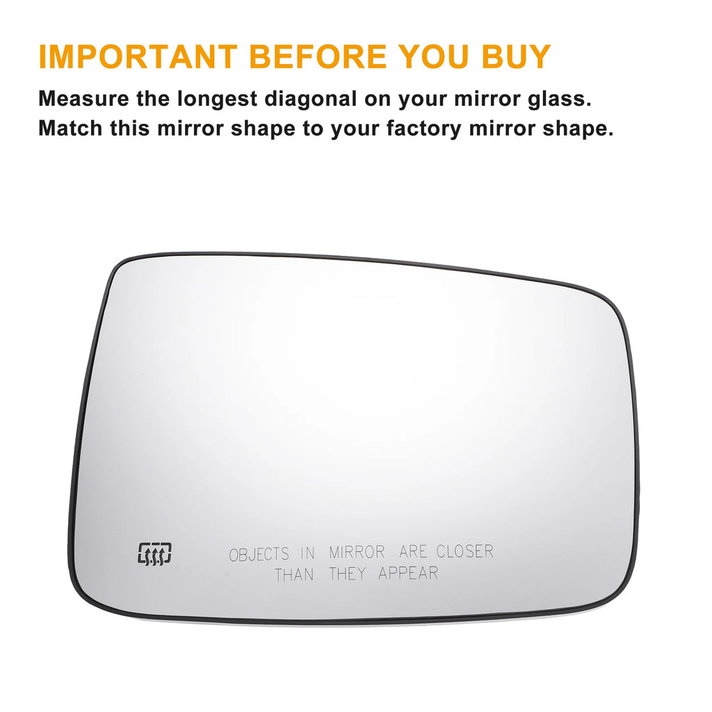 Pair Mirror Glass w/ Back Heated for Dodge Ram 1500 (2019–2023)