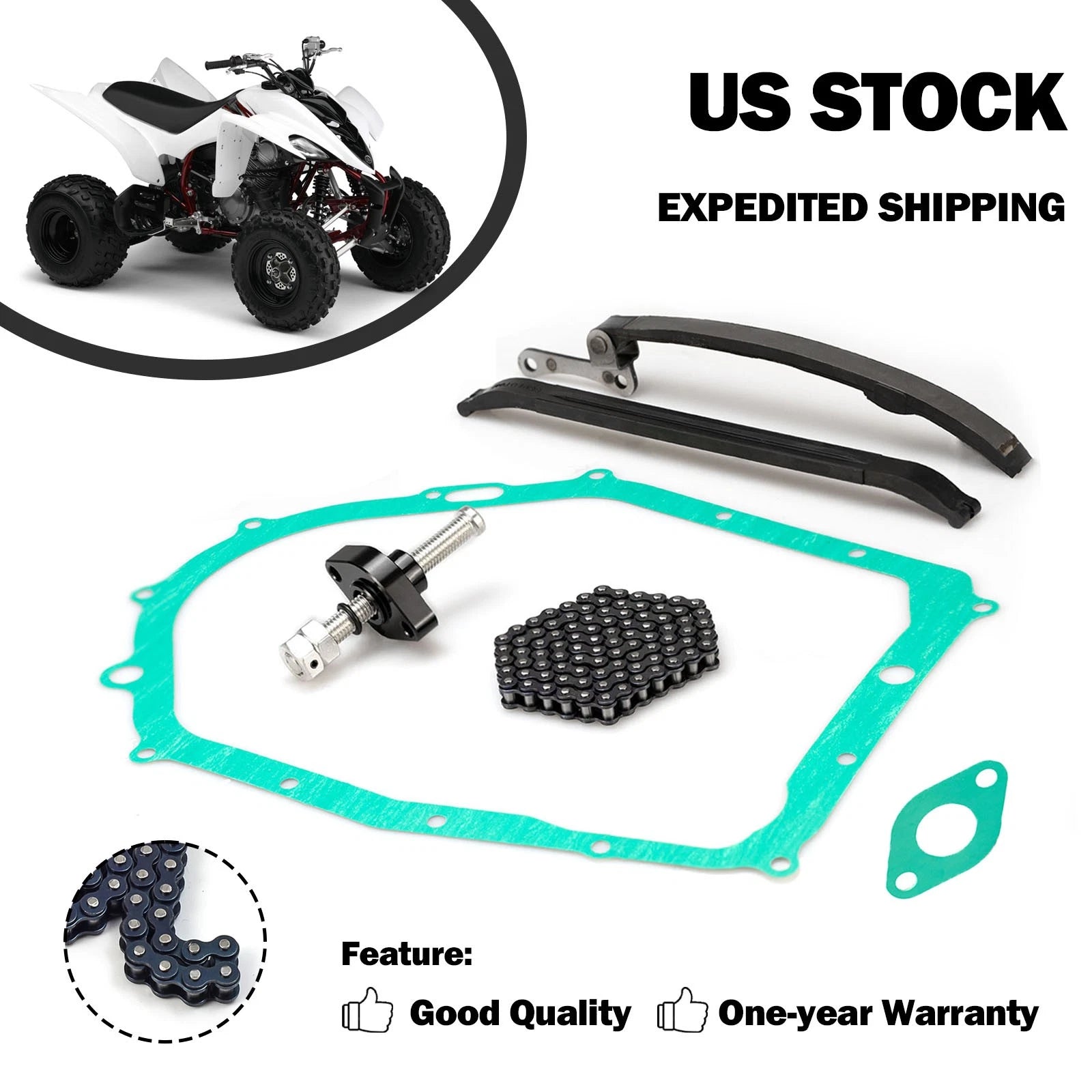 Timing Chain Guides Tensioner Gasket Kit for Warrior Raptor Big Bear 350 (1990–2006)
