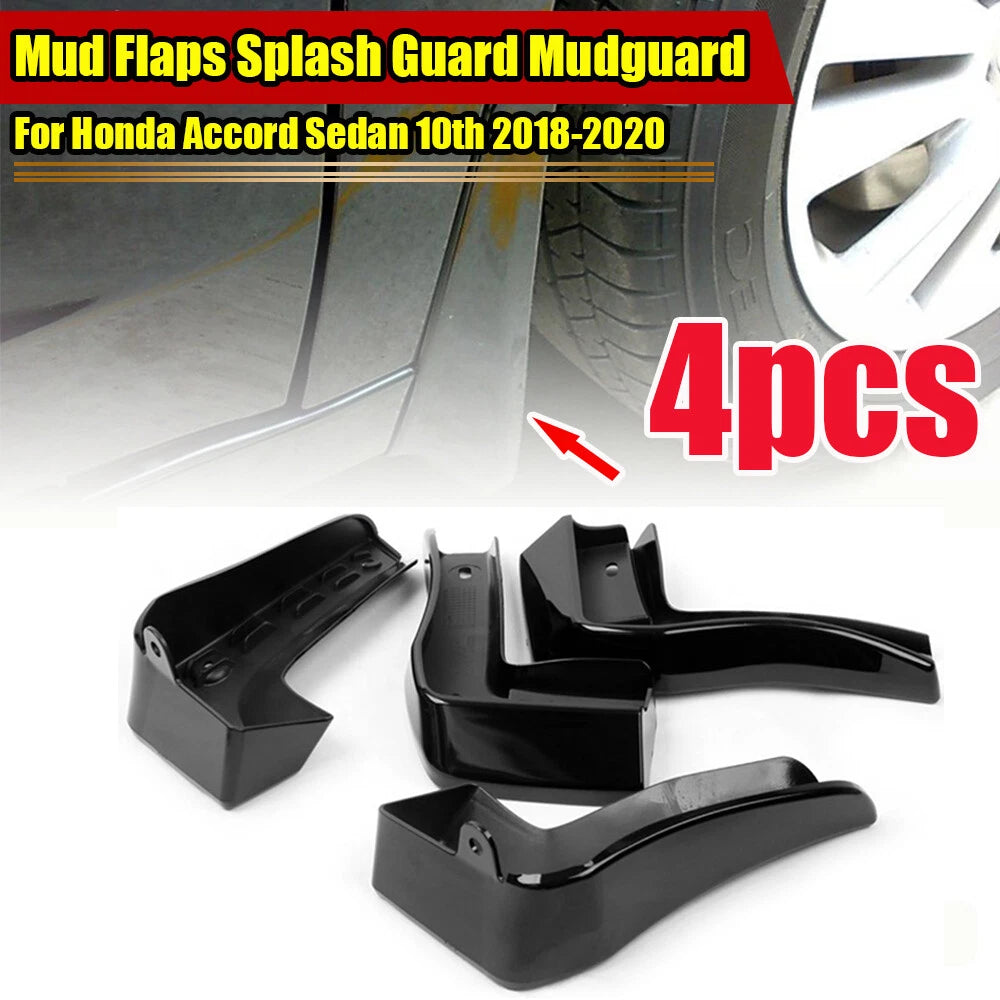 Gloss Black Mud Flaps for Honda Accord Sedan (2018–2020)