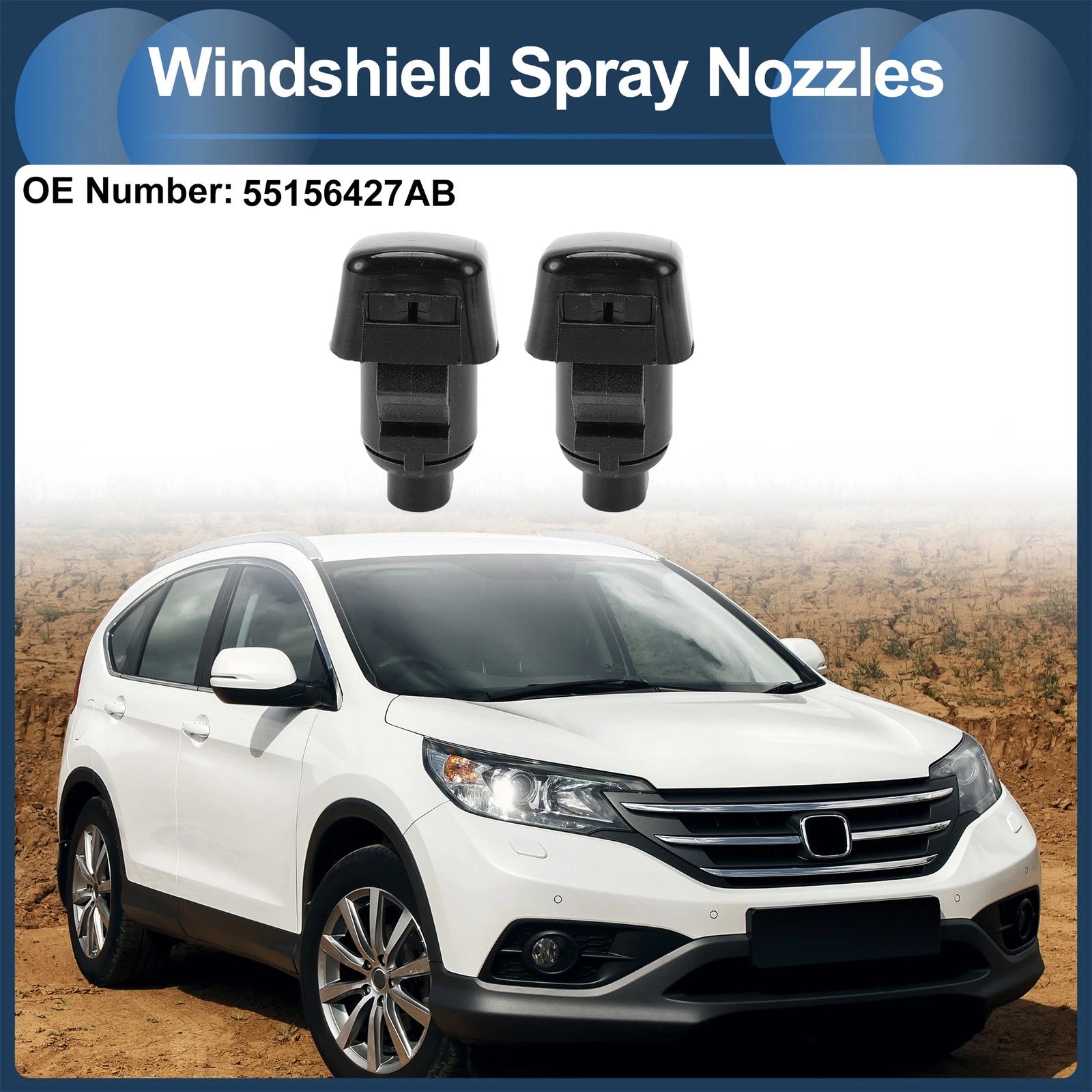 Windshield Washer Nozzle Replacement With Gasket for Toyota Hilux (2005–2015)