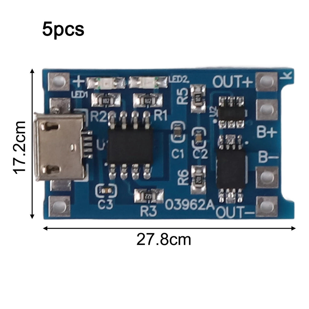 5 pcs USB Battery Charging Board Module with LED Indicator for Universal Use