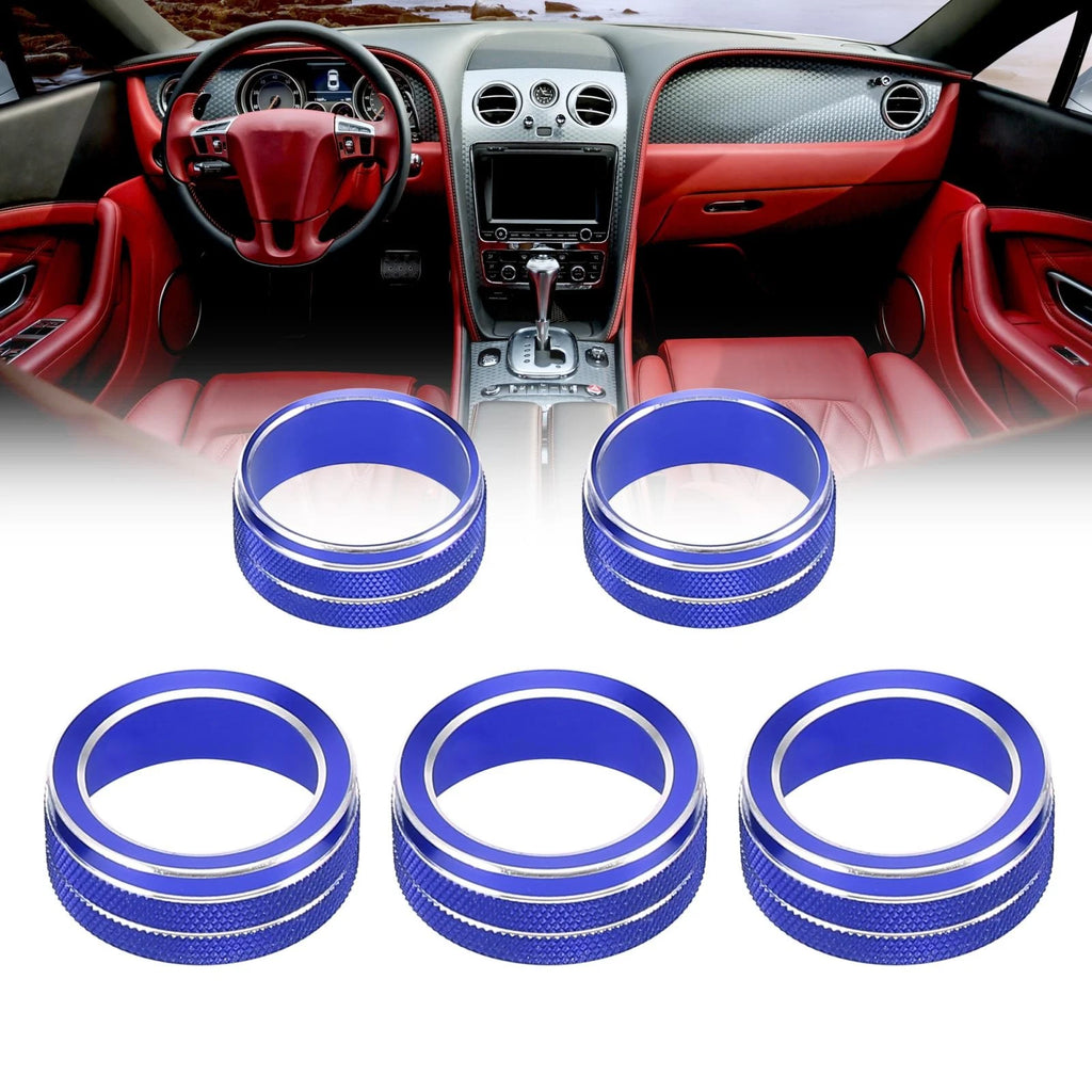 5pcs Air Conditioner Volume Switch Knob Cover Ring Blue for Honda (2005–2015)