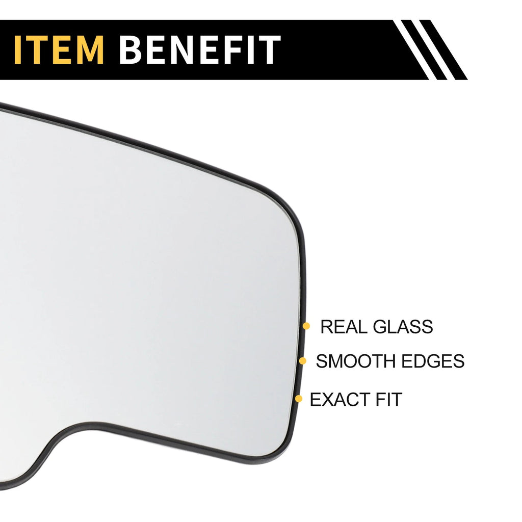 Heated Left Mirror Glass Replacement for Chevrolet Silverado 1500 2500 3500 (2014–2018)