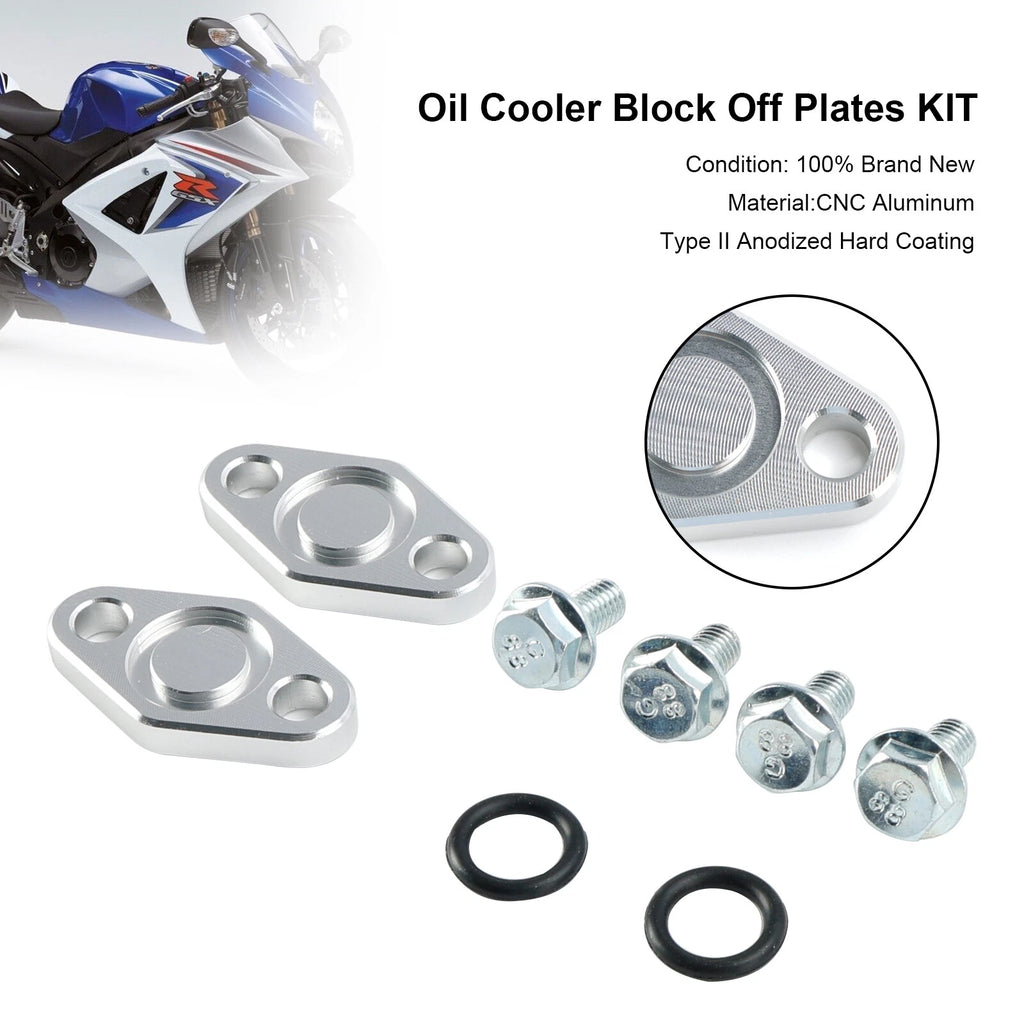 Oil Cooler Block Off Plates Kit for Suzuki GSXR1000 (2001–2008) T9