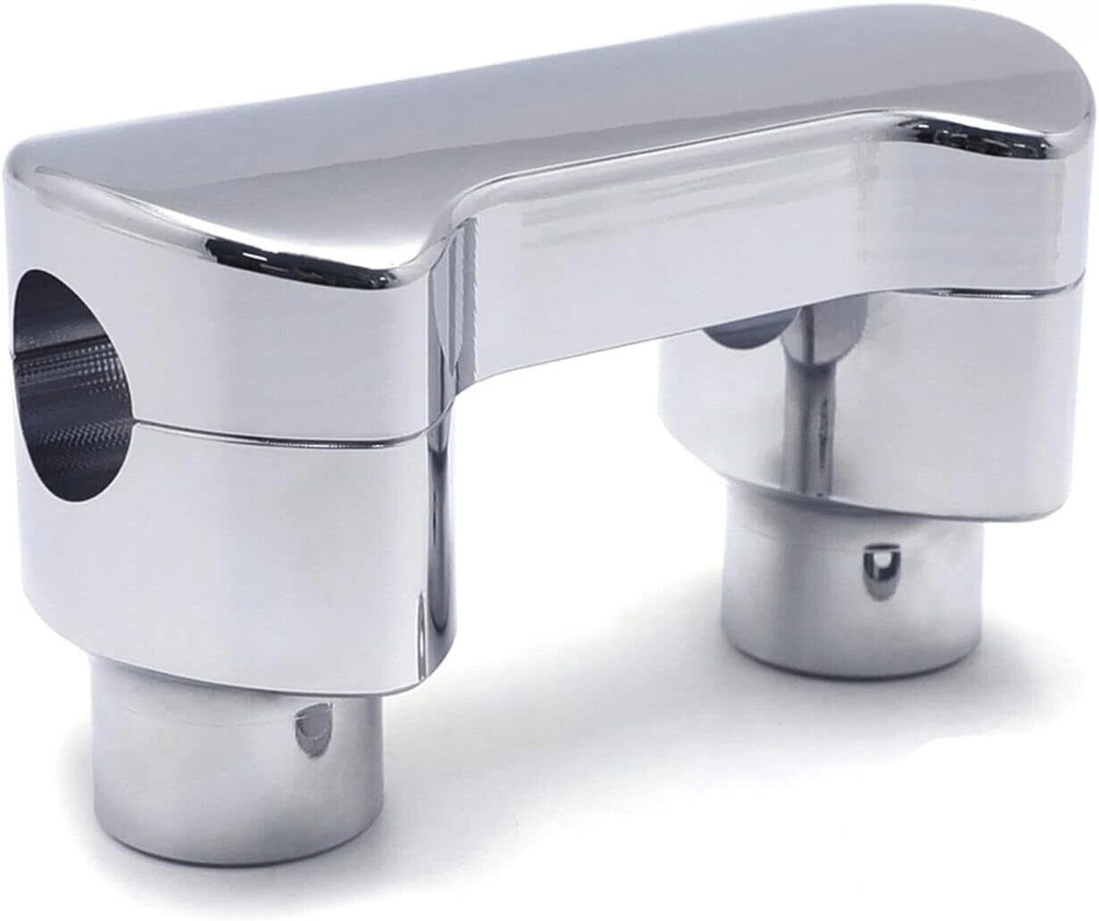 1" Hefty Handlebar Riser/Top Clamp Kit Chrome for Harley Softail