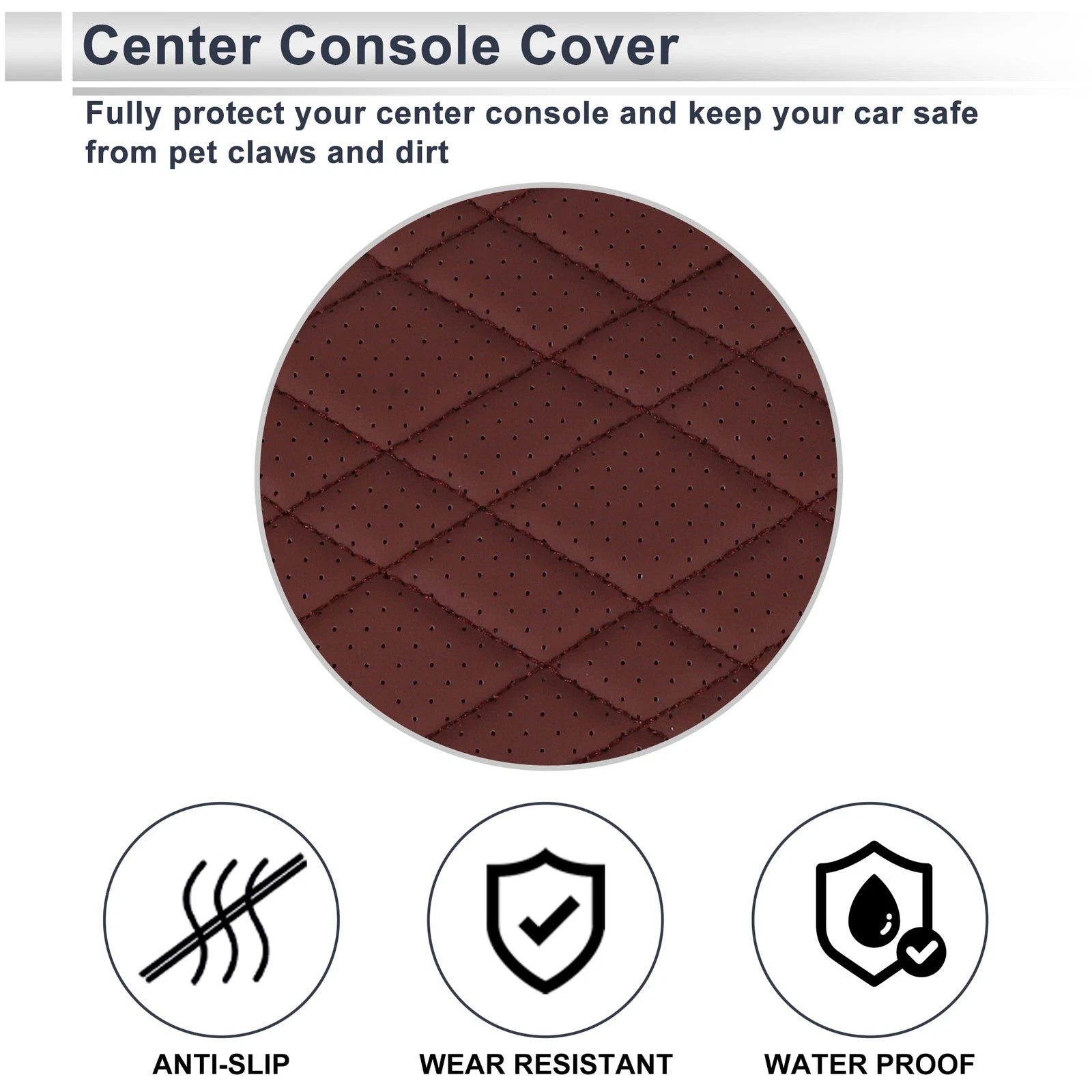 Center Console Cover for BMW X3 (2014–2018) Wine Red