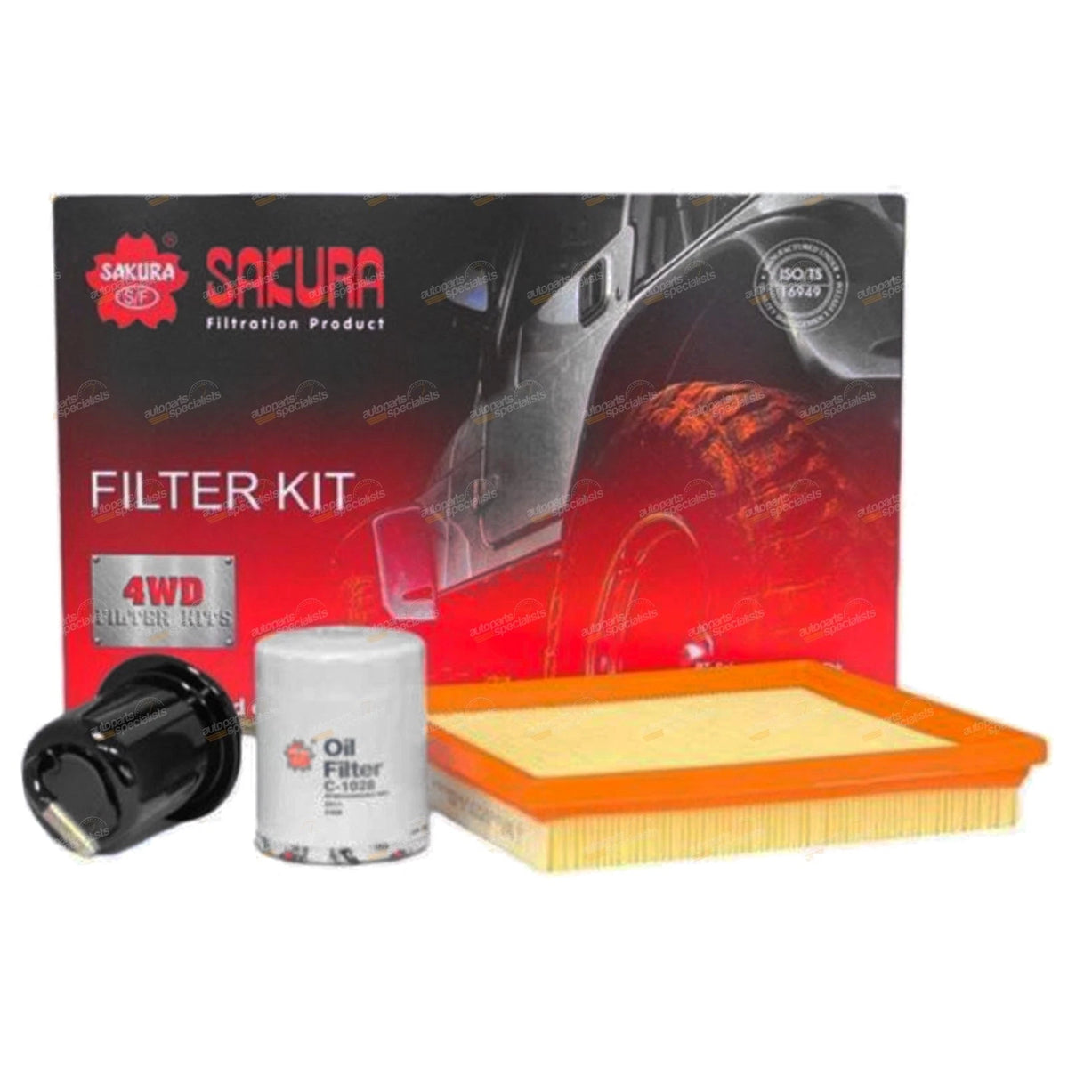 Sakura Oil Air Fuel Filter Service Kit for Ford Courier PC (1990–1996)