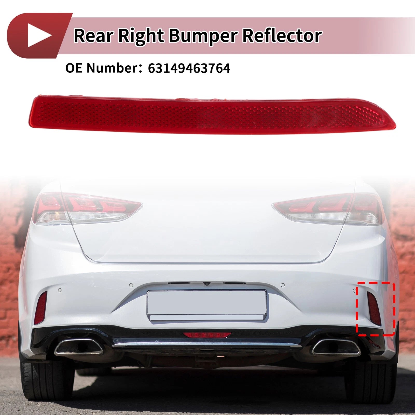 Rear Right Bumper Reflector Replacement for BMW 530i (2021–2023)