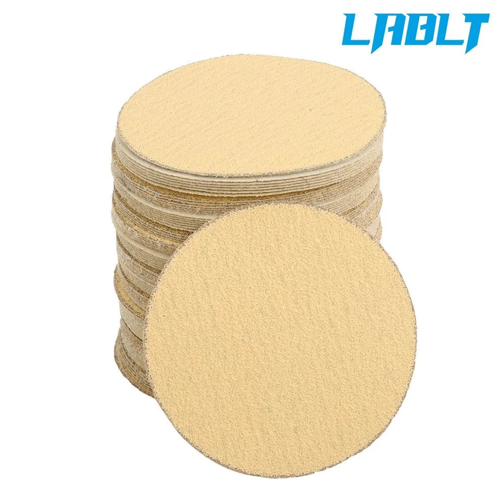 100 Pack 5" 60 Grit No-Hole Hook Loop Sanding Discs