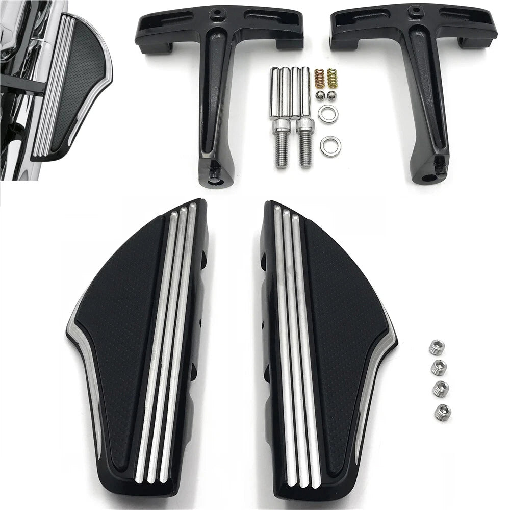 Passenger Footboard Kit for Harley Touring (1993–2008) - Black