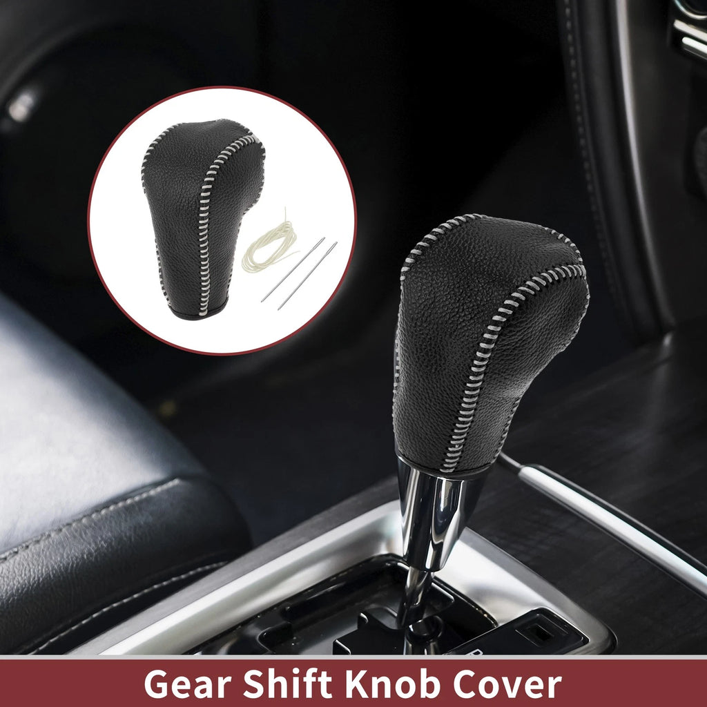 Gear Shift Knob Cover Replacement for Ford Edge (2011–2014) Beige Faux Leather