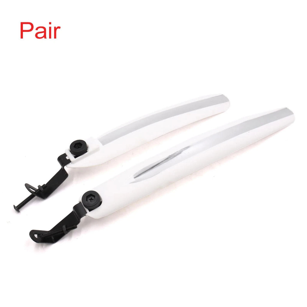 White Plastic Front Rear Mudguards Pair for Road Folding Bike Bicycle