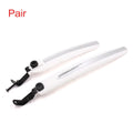 White Plastic Front Rear Mudguards Pair for Road Folding Bike Bicycle