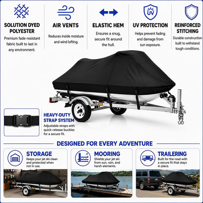 Jet Ski Cover for Sea Doo SeaDoo SP SPi SPX (1989–1999) Black