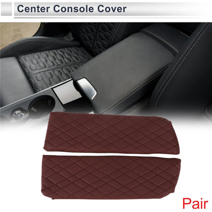 Set of 2 Car Center Console Covers for BMW X5 (2014–2018) Red