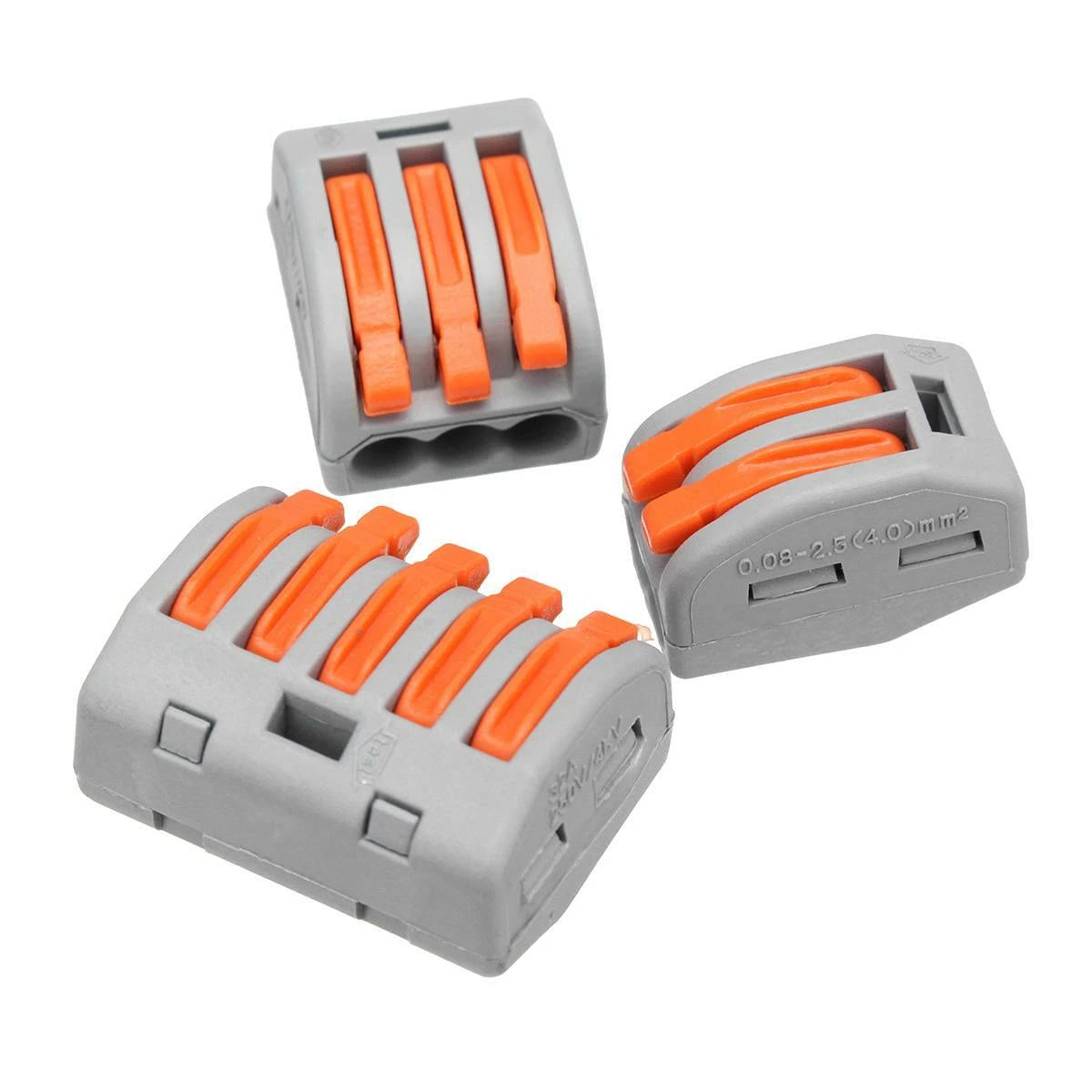 60Pcs 2/3/5 Pin Reusable Electrical Connectors Wire Block Terminal