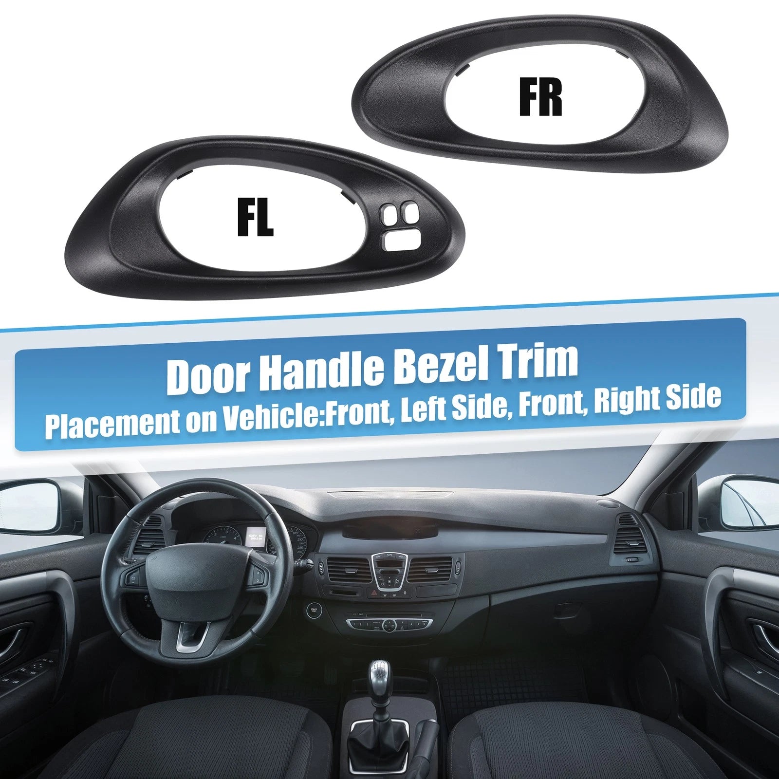 Interior Door Handle Cover Trim Pair Front Left Right for Chevy Trailblazer (2002–2009)