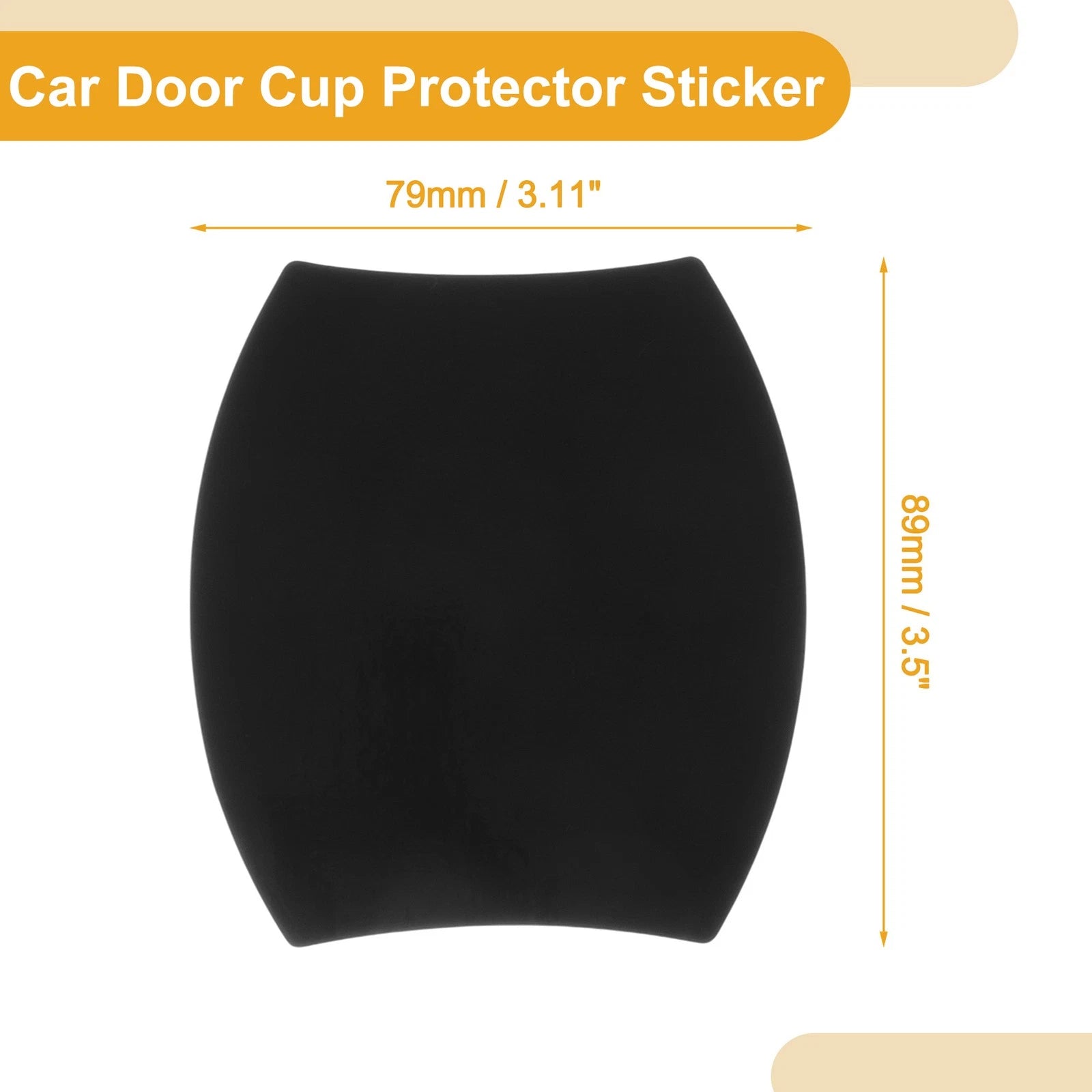 Universal Magnetic Car Door Cup Protector Sticker - 79x89mm - Black