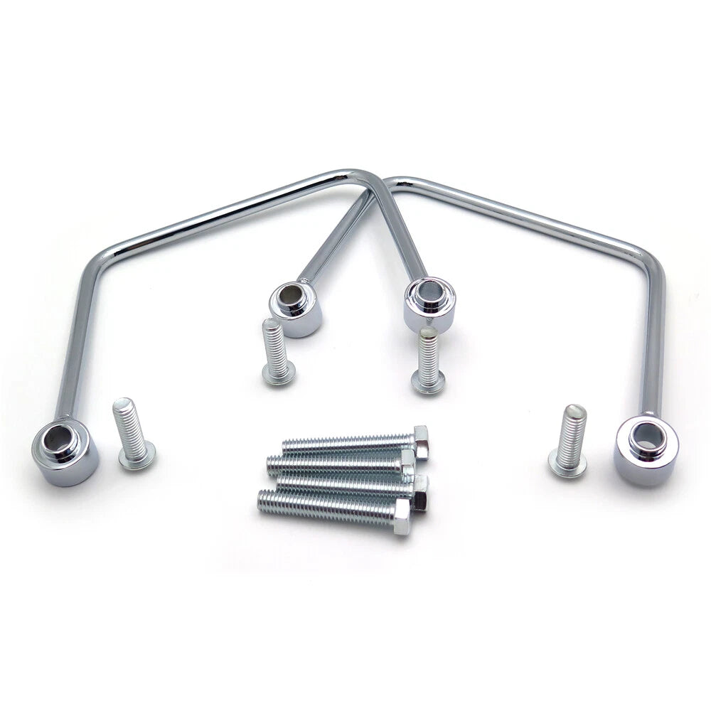 Chrome Throw-over Saddlebag Support Bracket Guard for Harley Slim FLSL FXBB (2018–2023)