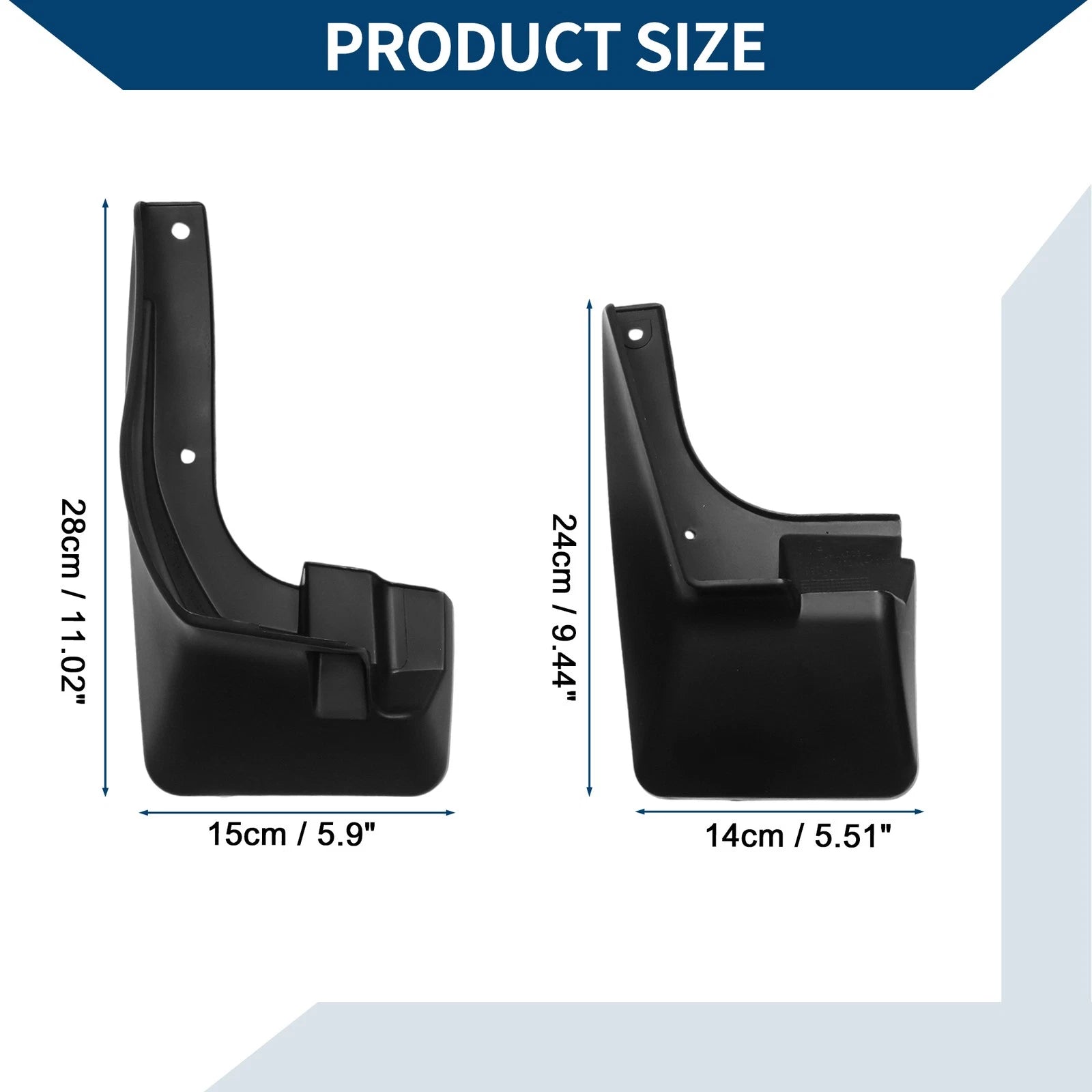 Mud Flaps Splash Guards 1 Set Mud Guards for Toyota Yaris L (2014–2023)