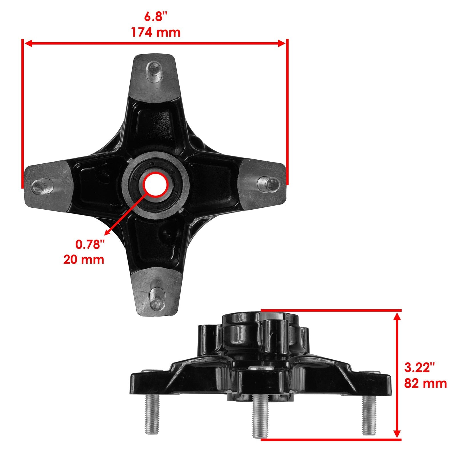 Qty 2 Wheel Hub Front Left Right Replacement for Honda (2003–2022)