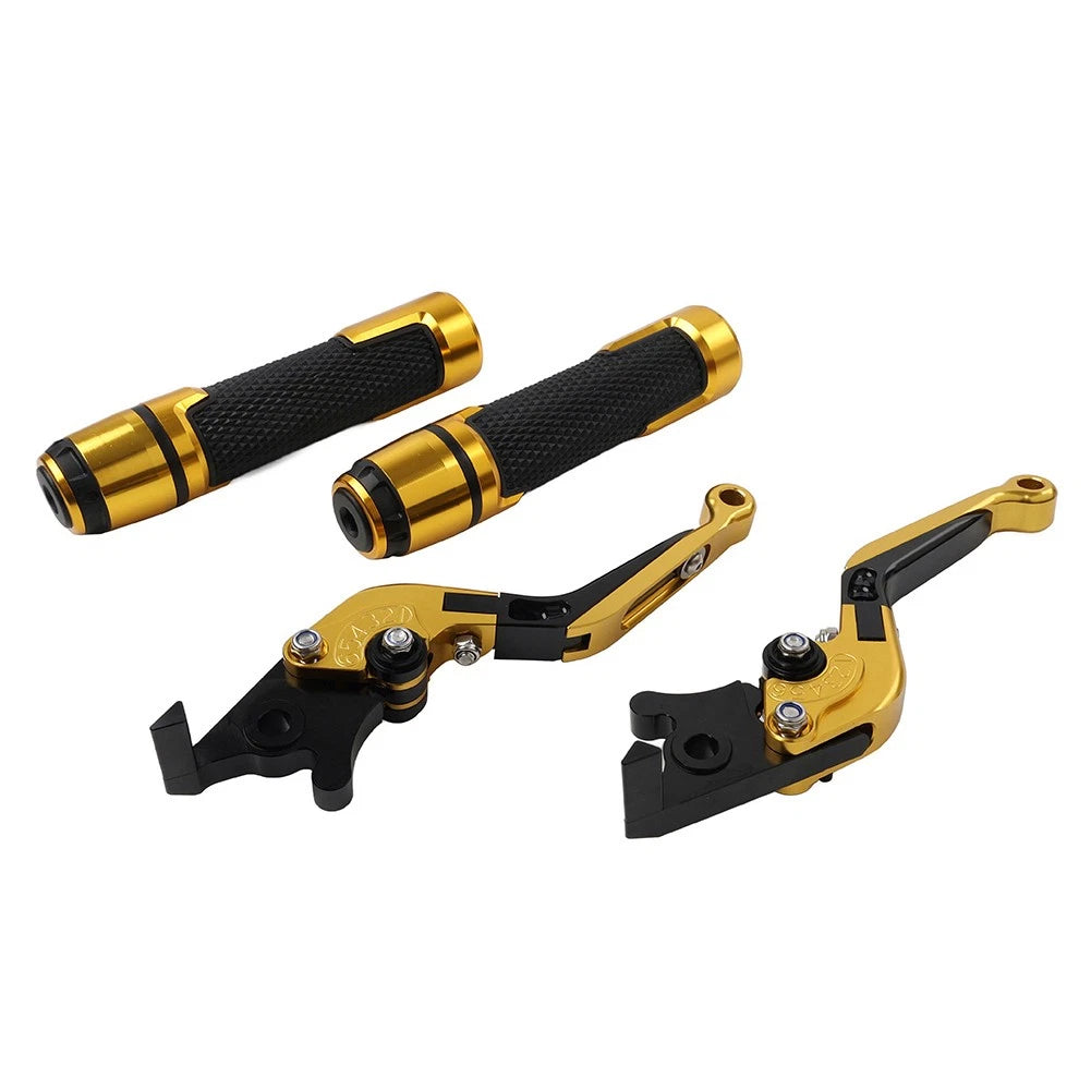 Gold Extendable Brake Clutch Lever Handlebar Grip Set For Ducati Panigale 899