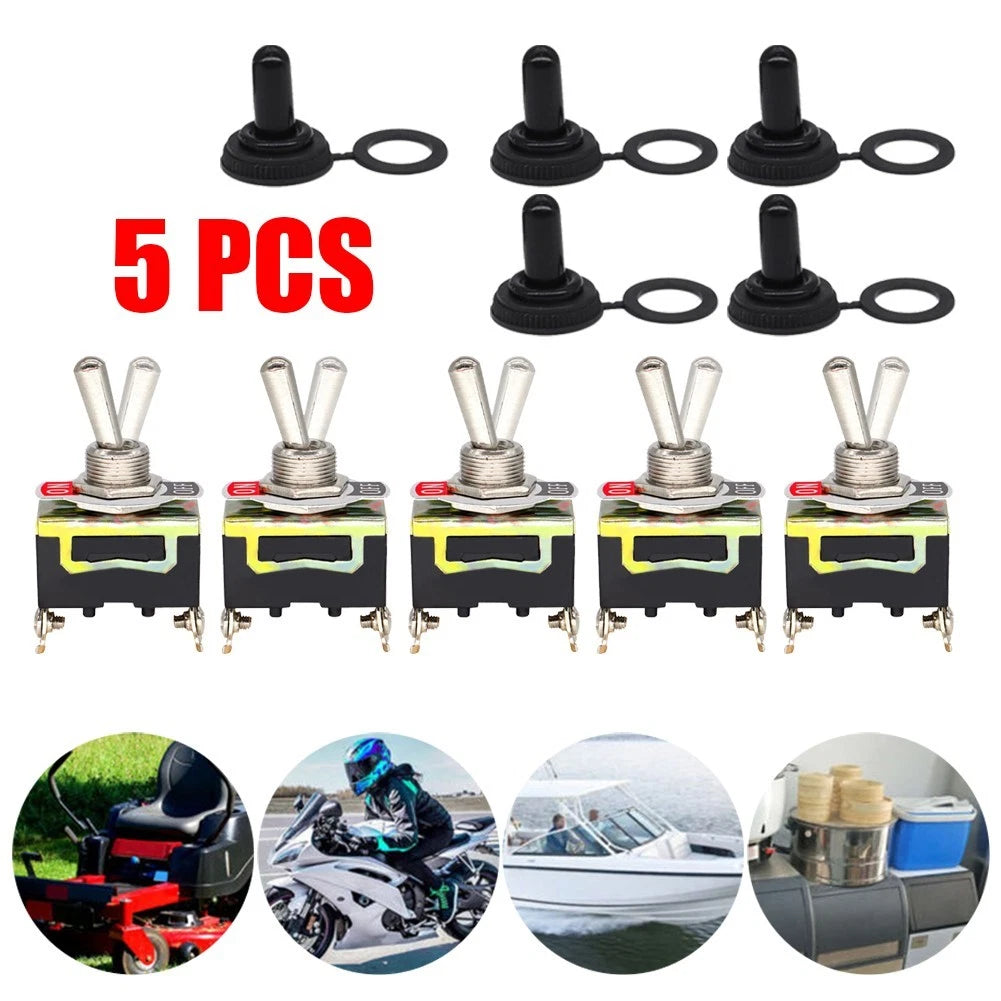 5pcs Toggle Switch On/Off for Car Dash Light Marine Boat (12V)