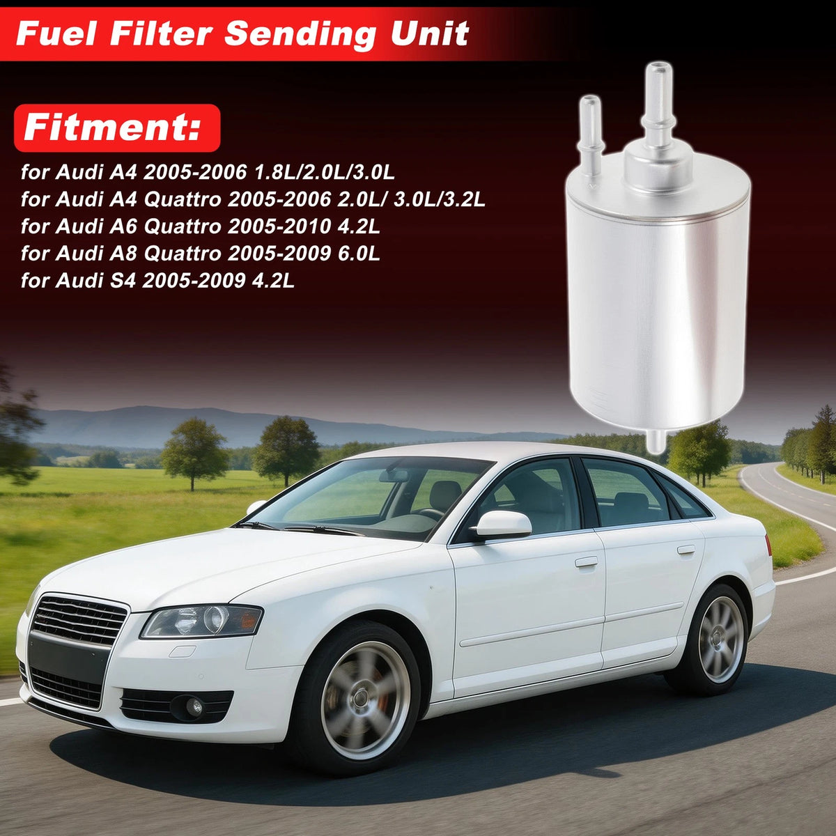Fuel Filter Assembly for Audi A4 (2005–2006) No.G10214/KL57, Metal