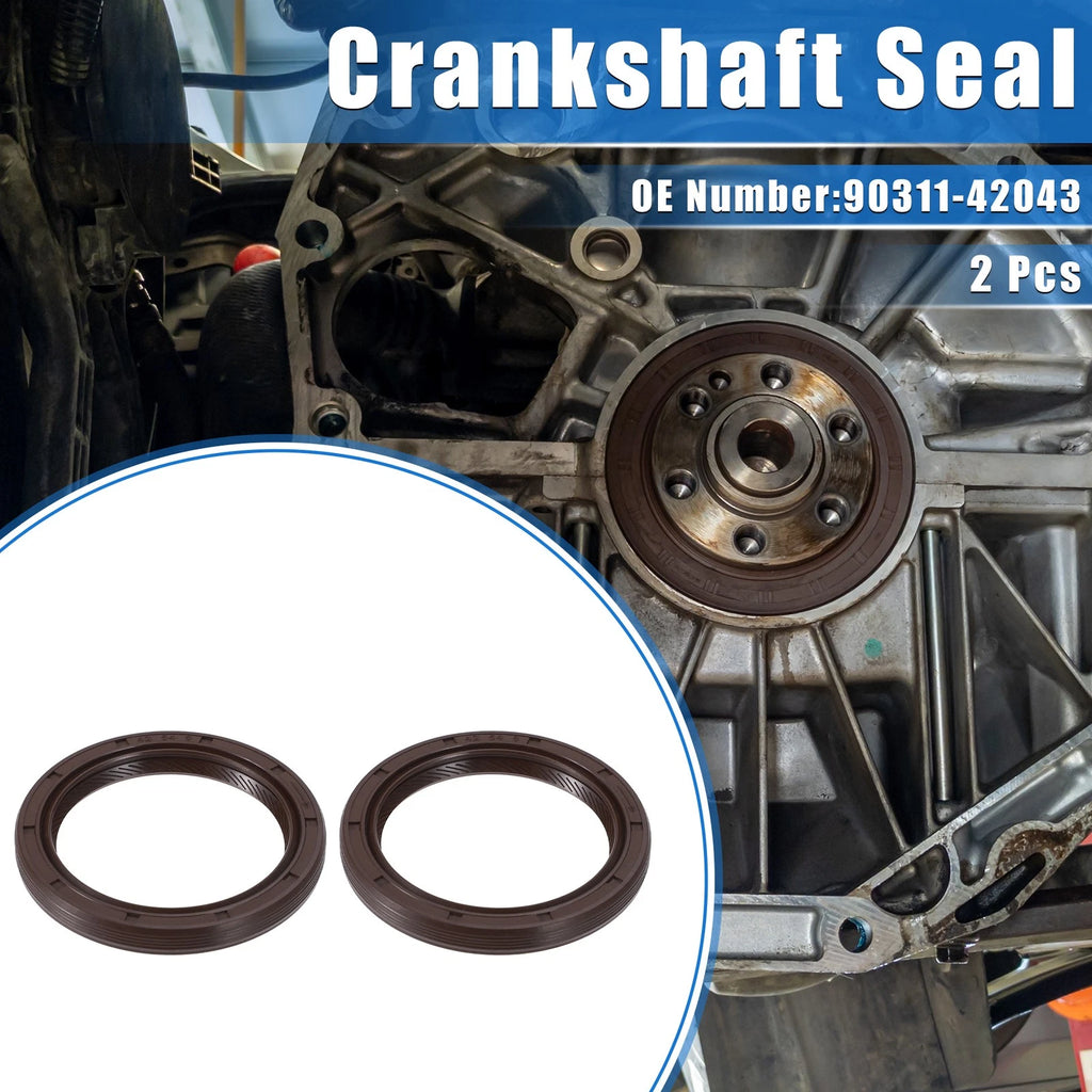Engine Crankshaft Oil Seal 2 Pcs Replacement for Toyota Tacoma (2009–2019)